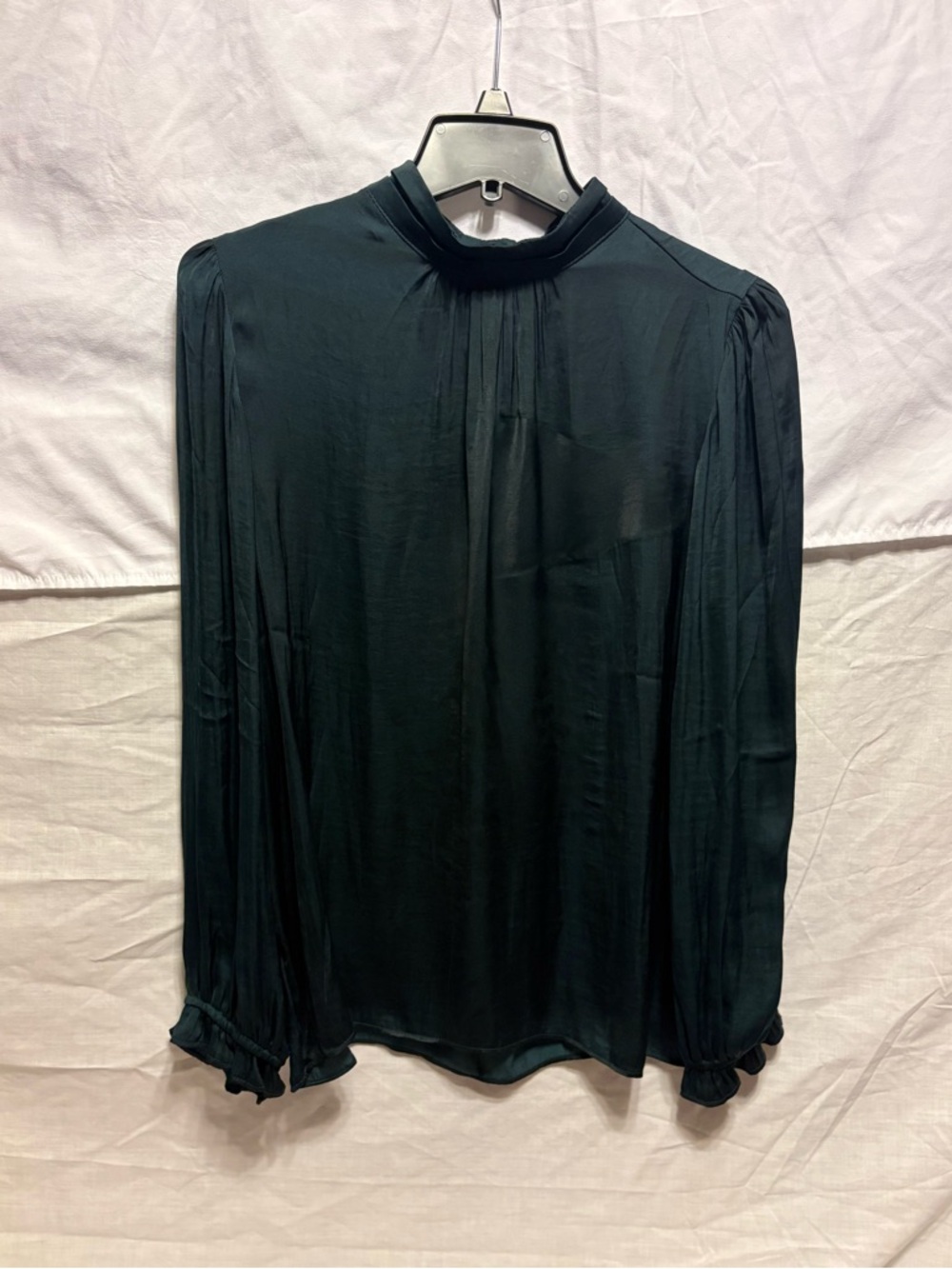 NWT Catherine Malandrino             Mallard Green Blouse Lg